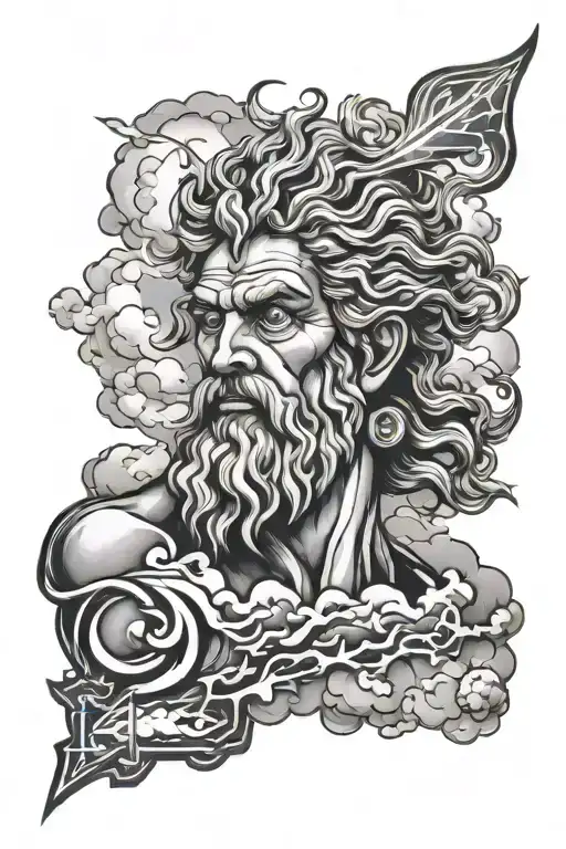 Zeus On Cloud With Lightning