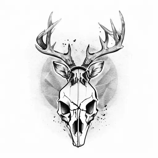 Deer Skull With Arrowheads