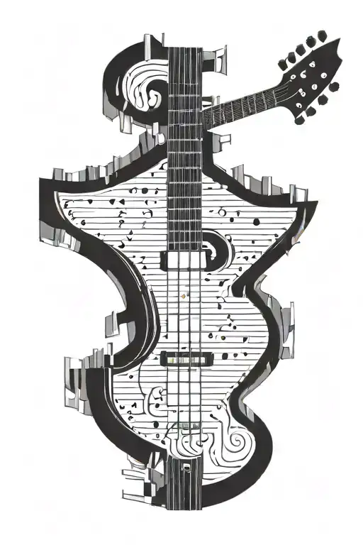 Guitar Frets Turning Into Dna Tattoo