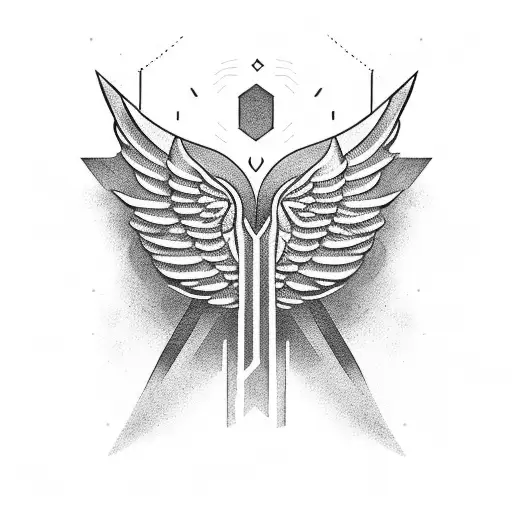 Downward Wings And In The Middle There Is A Semicolon Tattoo