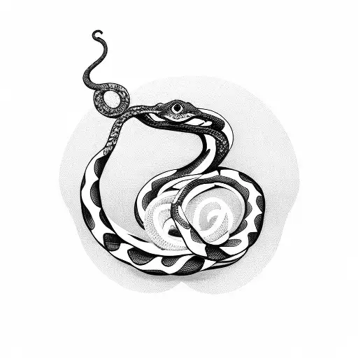 A Movie Reel Intertwined With A Snake Made Of Beads