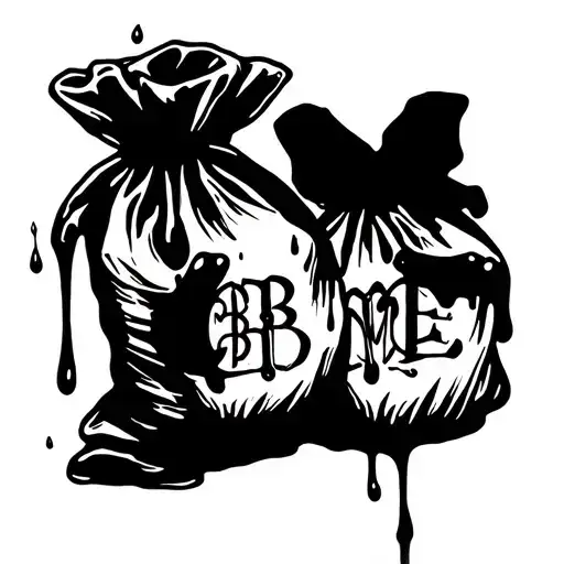 Word Bme And Money Bags With Blood Dripping Blood