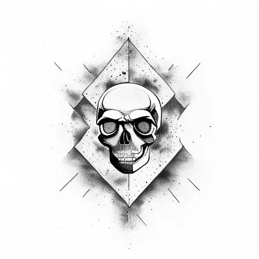 A Skull With The Background Written Love