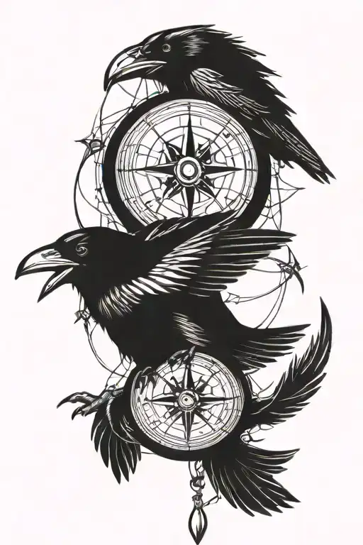 Raven Compass Intertwined