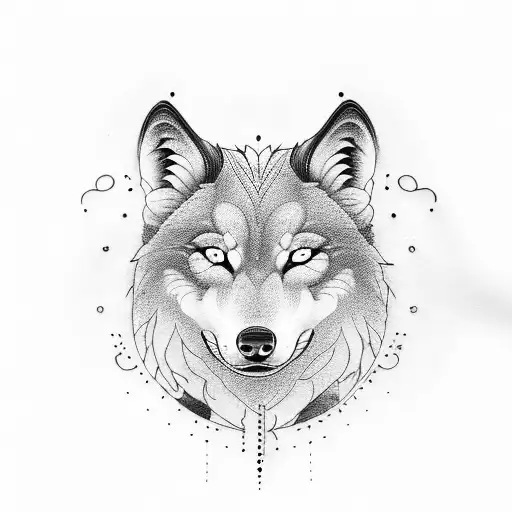 Yin And Yang With Wolf