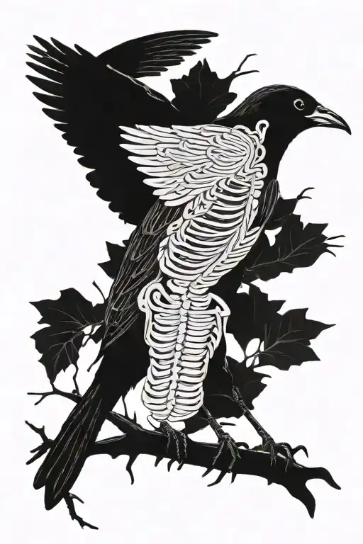 Blackbird Skeleton With Lyrics From Beatle Song Blackbird Incorporated Within