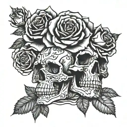 Rose And Skull Face