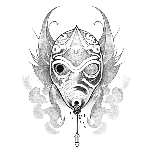 Carpa Koi With Black Plague Mask