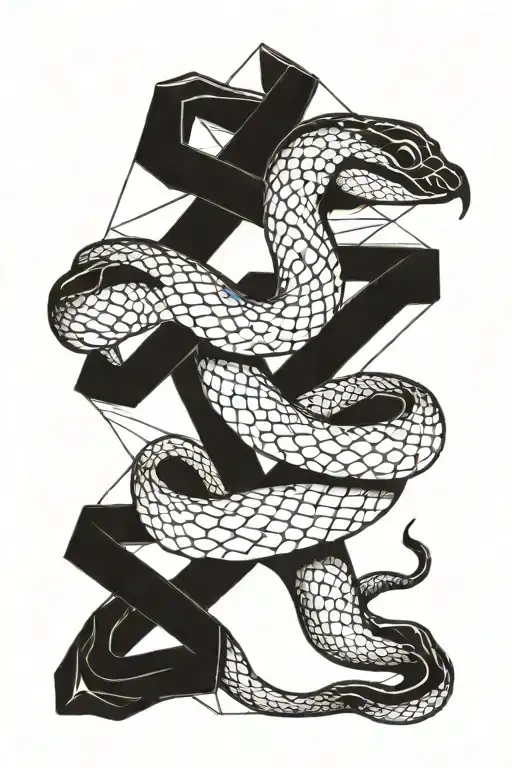 Geometric Snake Wrapped Around