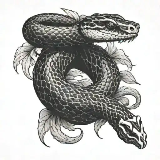 Snake Biting The Neck Of The Persok With The Tail Wrapping Around Shoulder And Arm