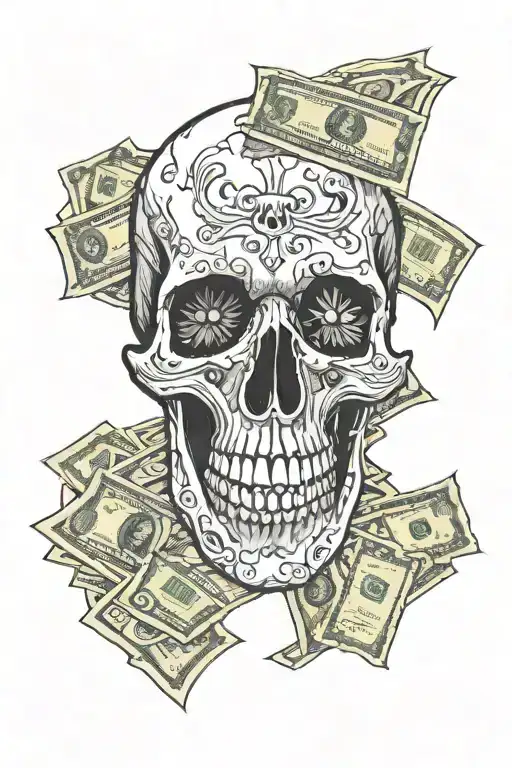 Skull And Money