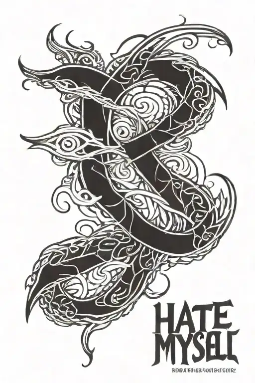 Dark Lettering Hate Myself