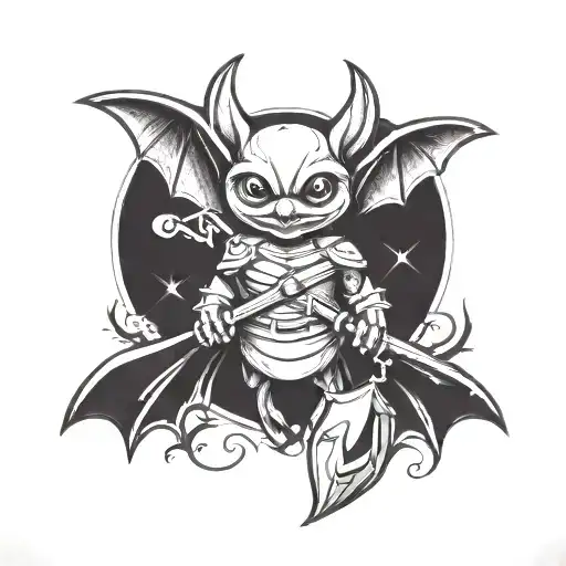 Cute Bat With A Sword