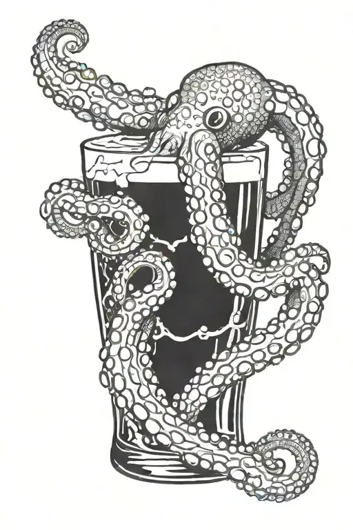 Octopus Holding Beer Pint Glass