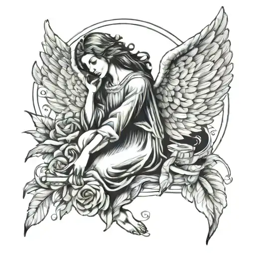 Angel For Grandmother And Needle And Thread