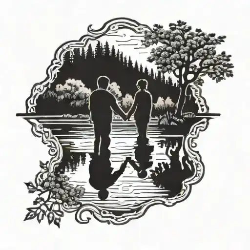 I Am Looking On The River But The Reflection Shows Me And My Dad Holding Hands