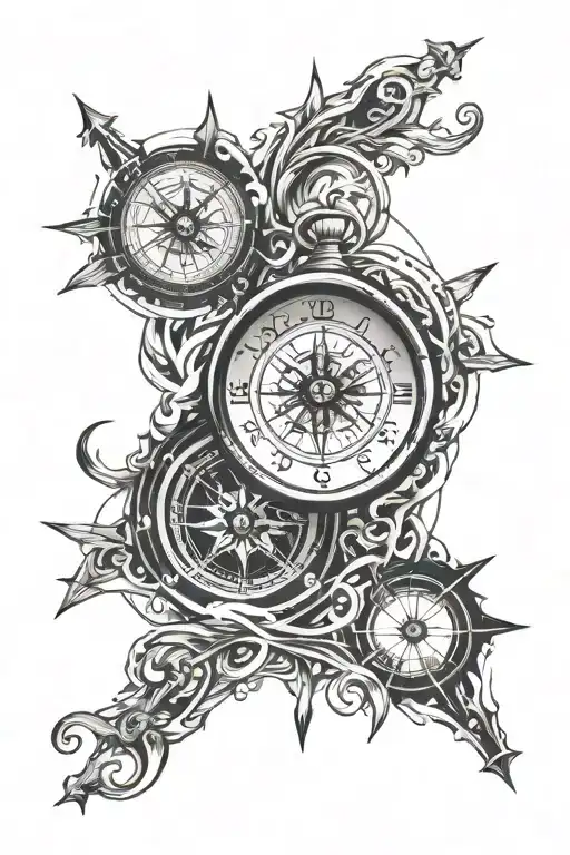 Clock And Compass Intertwined