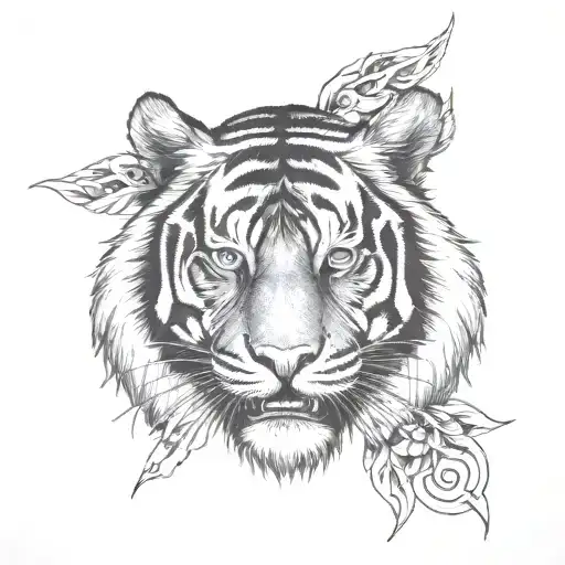 Badass Tiger Head No Flowers