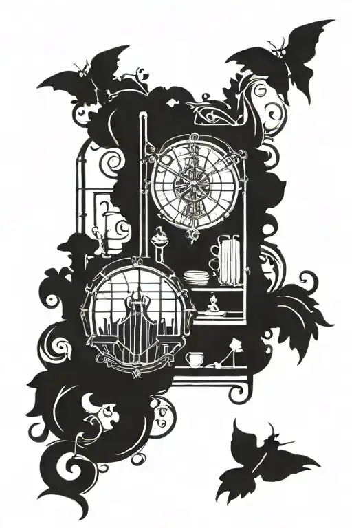 Incorporate Intricate Server Racks Into A Gothic Linework Sleeve Design