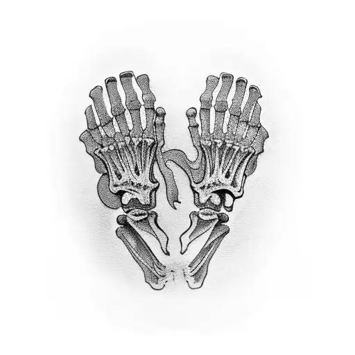 Skeleton Hands With A Flower