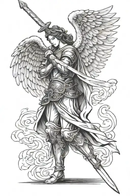 Angel Holding A Sword