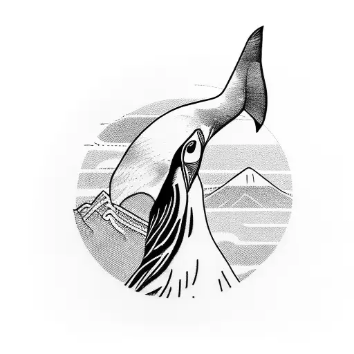 Albatross With Mountain