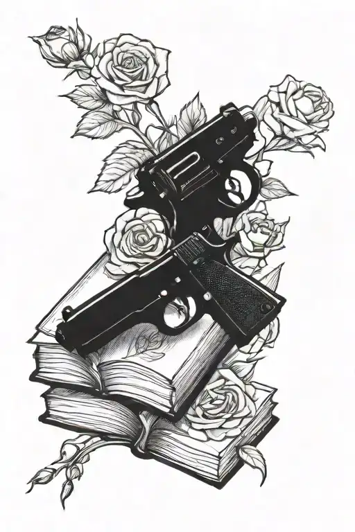 Book Surrounder Whit Rose And Gun
