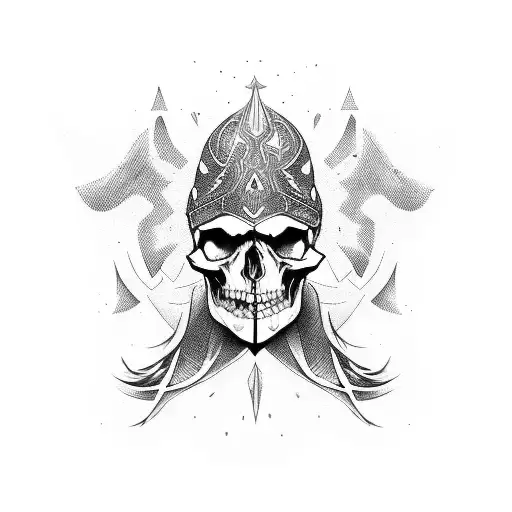 Rider With Skulls And A Dark Background