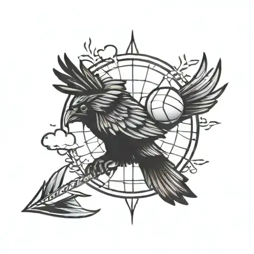 Raven Flying Volleyball Arrow