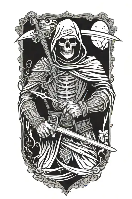 Grim Reaper Knight Holding A Sword