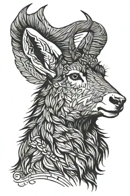 Chamois Head Side Profile