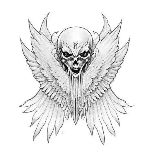 Ghost With Wings With A Lot Of Solid Black Fillings