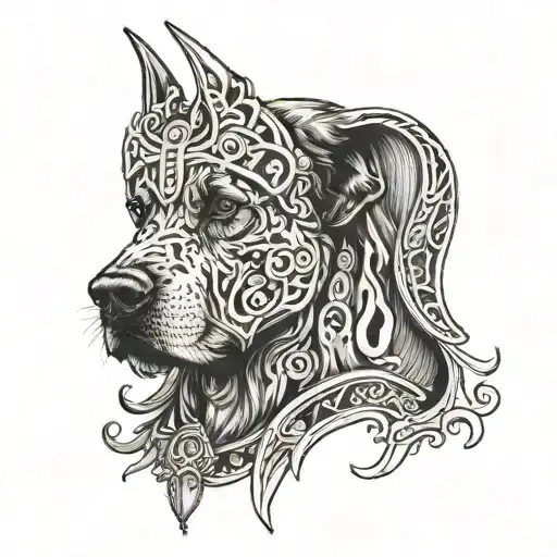 Odin God And Great Dane Head