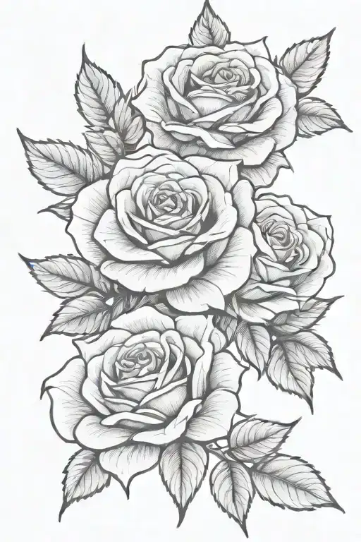 Black And White Roses Blooming