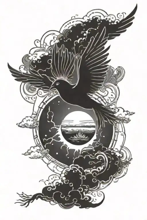 Phenoix Flying Towards The Sun