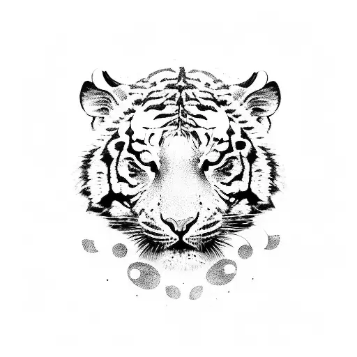 A Music Note With A Tiger Pattern Inside