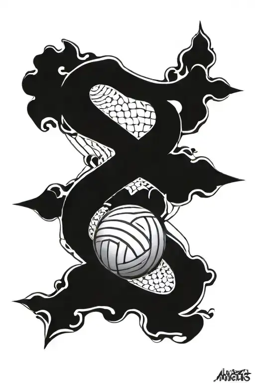 Aquarius Symbol And Volleyball