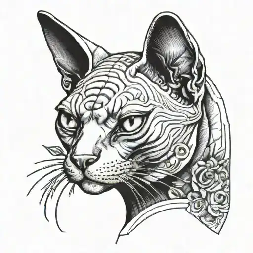 Sphynx Cat With 3 Eye Looking
