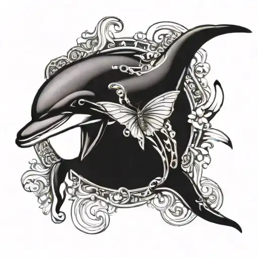 Dolphin And Butterfly