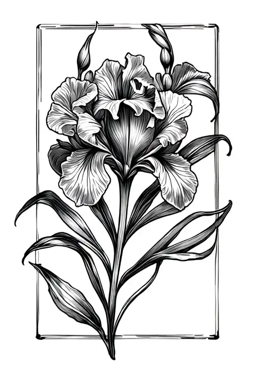 Iris Flower In Frame Book
