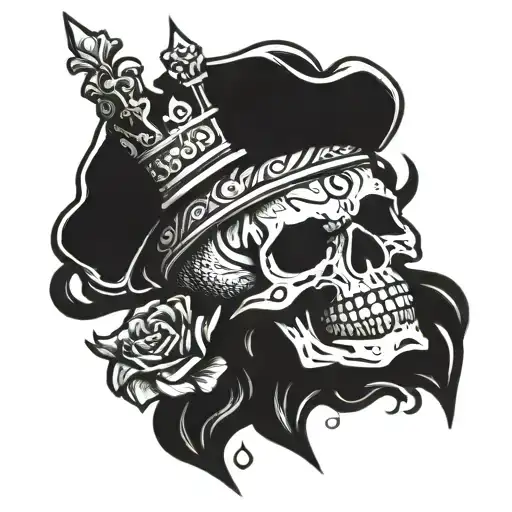 A With Crown Skull Time Piece