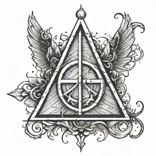 Deathly Hallows Symbol With Wand