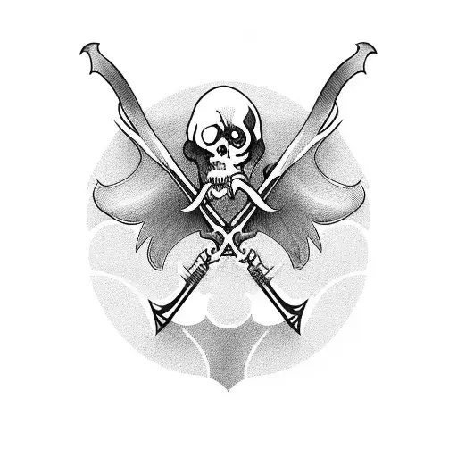 Grim Reaper Chopping Body With Scythe