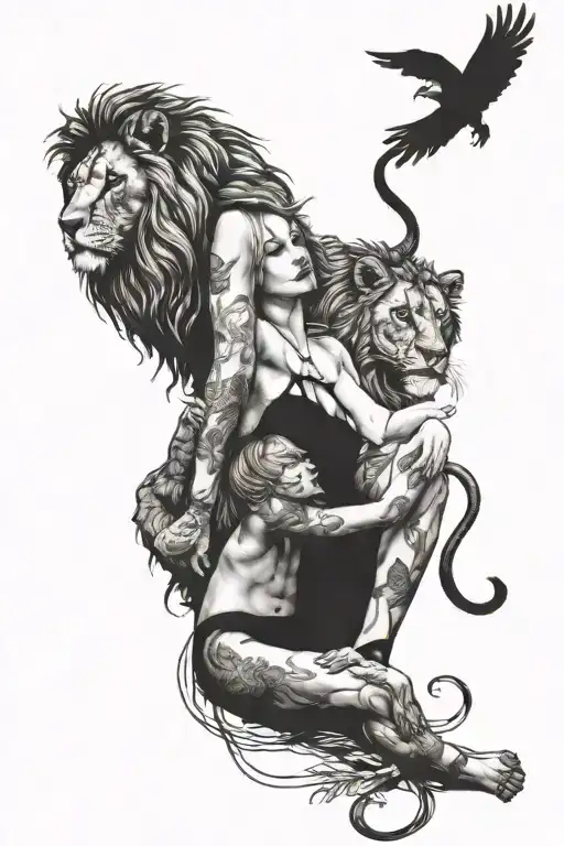 Girl And Lion