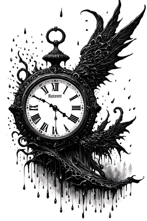 Brocken Clock Inside Surrounded My Rain