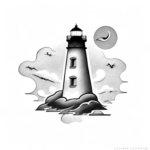 Lighthouse With Negative Space
