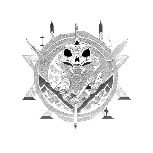 Una Katana Atravesando La Luna Menguante