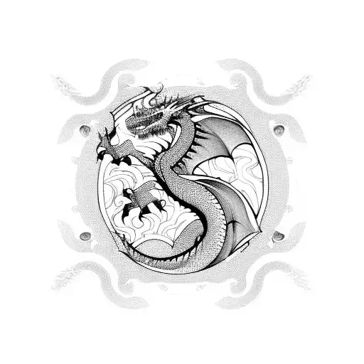 Dragon Around Mandala