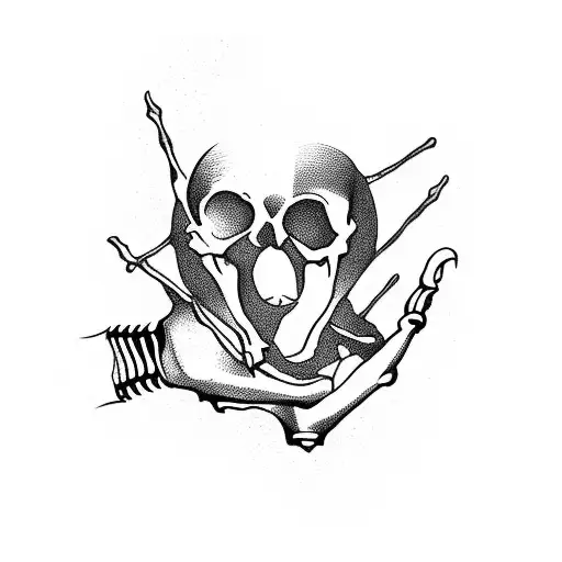 Skeleton Hand Holding Hourglass And Showing Middle Finger