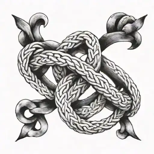 A Black And White Tattoo Inspired By The Infinity Heart And Celtic Rope Braids